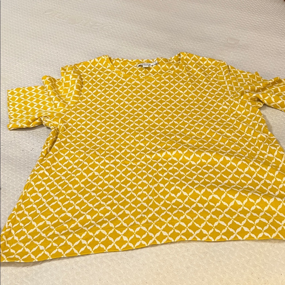 Chico’s Yellow Patterned Women's Top